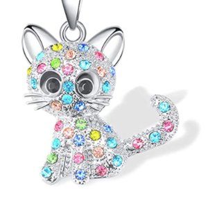 Lanqueen Kitty Cat Pendant Necklace Jewelry